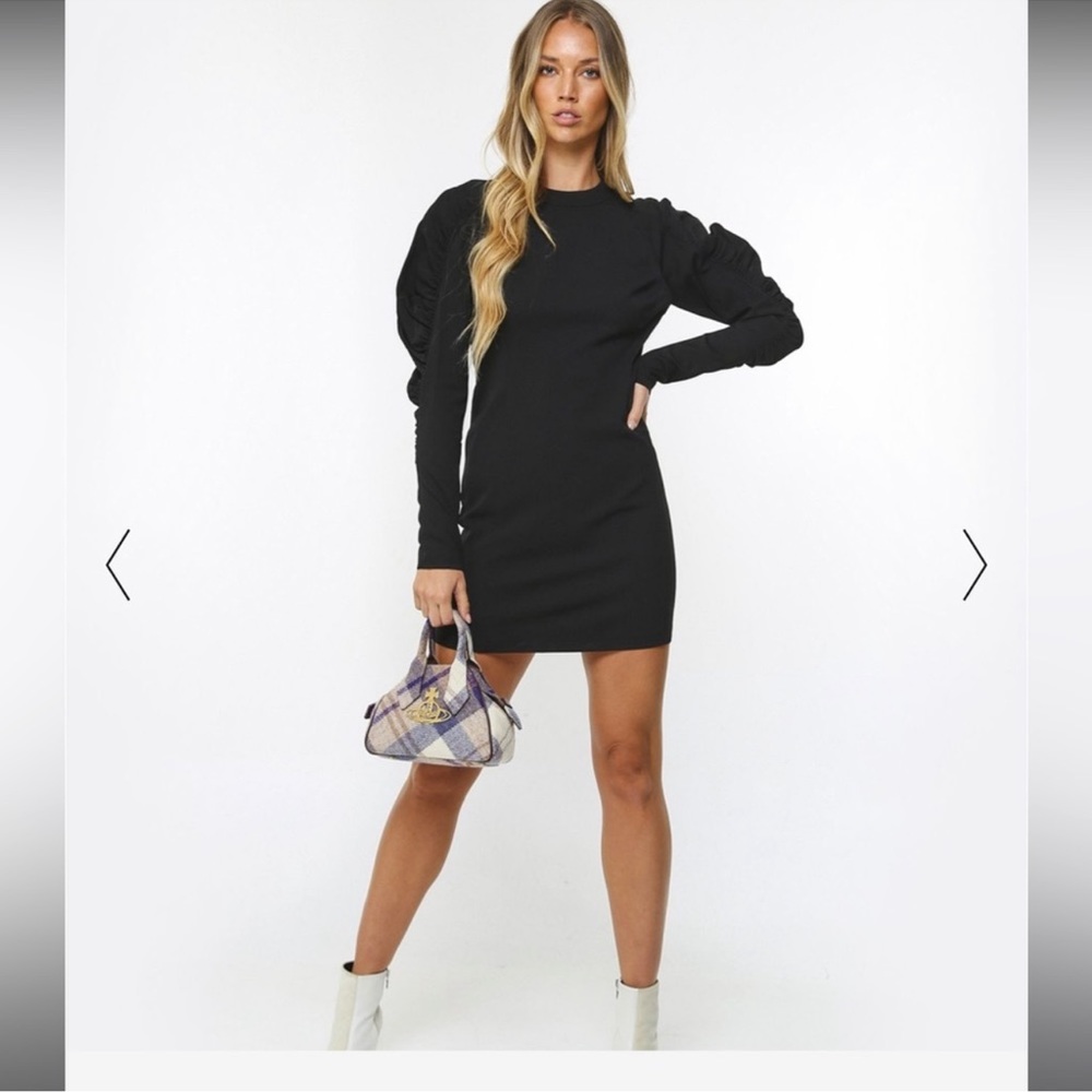 Rag & Bone Stephanie Puff Sleeve Black Dress size 16